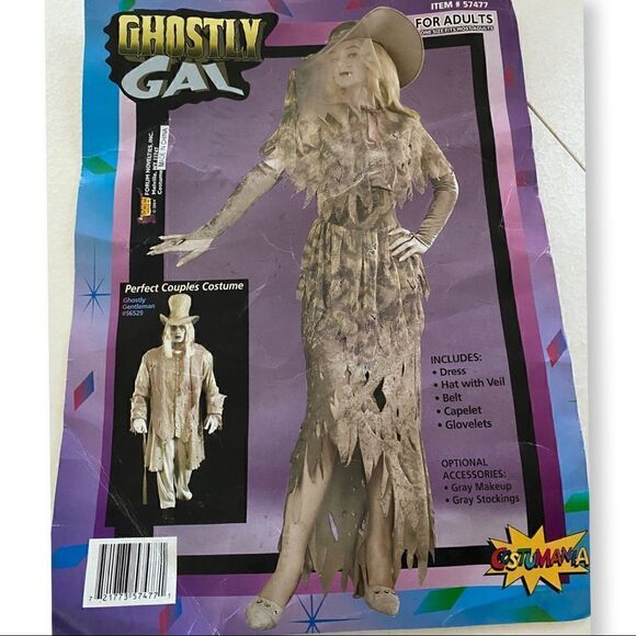 𝅺GHOSTLY gal zombie scary Halloween costume one size fits most adults - Picture 2 of 11